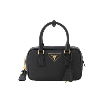 PRADA サフィアーノ トライアングルロゴ トート＆ショルダーバッグ ブラック 1BB157 NZV F0002 159537243 [P]