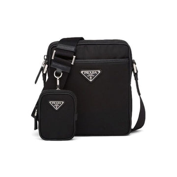 Prada Triangle Logo Tessuto Messenger Bag Black 2VH112 2DMH F0002 159537255 [P]