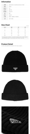 Prada Triangle Logo Beanie Black 2HC390 2DZL F0002 159537270 [P]