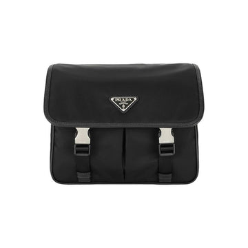 Prada Triangle Logo Pocono Flap Shoulder & Crossbody Bag Black 2VD769 2DMH F0002 159537283 [P]
