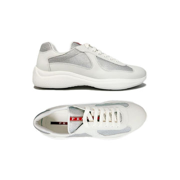 PRADA 26FW Amerika Cup Sneakers Weiß Silber 4E3400 6GW F0J36 159537286 [P]