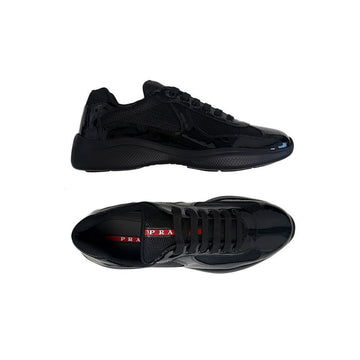 PRADA 26FW America Cup Lackleder Sneaker Schwarz 4E3400 ASZ F0002 159537288 [P]