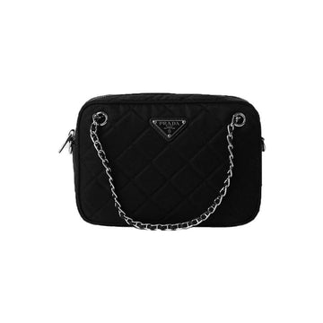 Prada Triangle Logo Tessuto Nylon Shoulder & Crossbody Bag Black 1BH910 2AS3 F0002 159537305 [P]