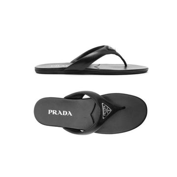 PRADA Dreieck-Logo Soft Nappa Flip-Flops Schwarz 159537321 [P]