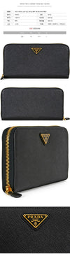 Prada Saffiano Triangle Logo Long Wallet Black 159537341 [P]
