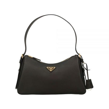 PRADA 26SS Dreieck-Logo Emme Medium Leder Schultertasche Schwarz 159537344 [P]