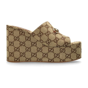 GUCCI Damen-Horsebit-Wedge-Sandaletten 26SS (816328 FAB10 2547) 156436799 [P]