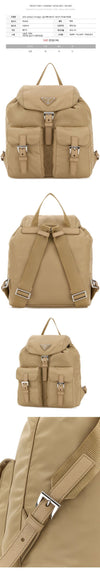 PRADA Klein Rucksack aus Re-Nylon mit Dreieckslogo Beige 1BZ677 RV44 F0040 159537352 [P]