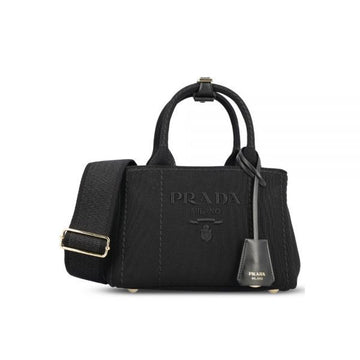 PRADA Mini Schulter- und Tragetasche aus Baumwoll-Canvas in Schwarz 1BA038 2CYA F0002 159537357 [P]