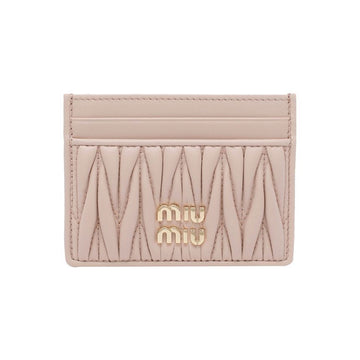 Miu Miu Matelasse Gold Logo Cardholder Powder 159537527 [P]