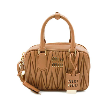 Miu Miu Quilted Leather Tote Crossbody Bag Caramel 159537545 [P]