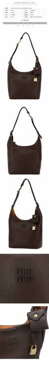 Miu Miu Logo Embroidered Bucket Bag Dark Brown 159537544 [P]