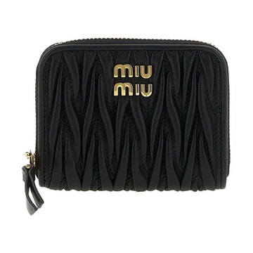 Miu Miu Quilted Gold Logo Coin Wallet Black 5MM268 AFPP F0002 159537548 [P]