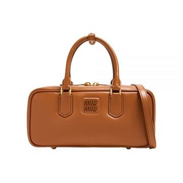 MIU MIU ロゴ アルカディ ラージ クロス＆トートバッグ コニャック 5BB148 ACR3 F0046 159537555 [P]