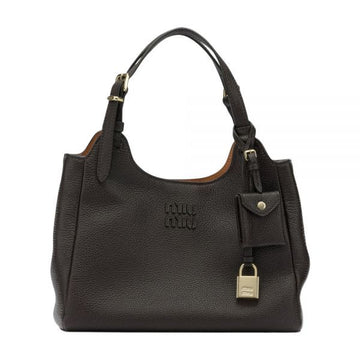Miu Miu Embroidered Logo Leather Tote Crossbody Bag Papaya 5BA304 2IFL F0ZKS 159537552 [P]