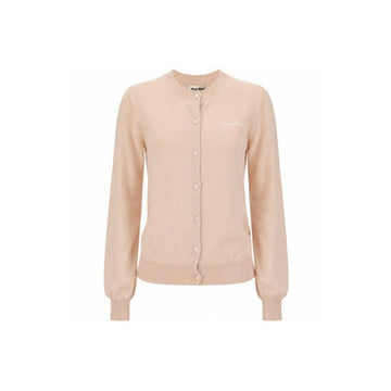 MIU MIU Signature-Logo-Cardigan in Albino-Weiß 159537563 [P]