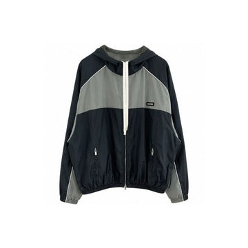 MIU MIU Technischer Seiden Hoodie-Jacke Blau-Graphit ML1220 163P F097B 159537564 [P]
