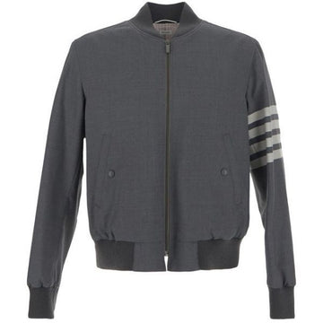 THOM BROWNE 26SS プレーンウーブ 4バー ニット リブ ブルゾン (MJO030A 06146 035) 159537668 [P]