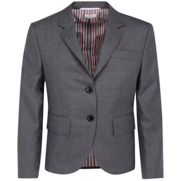 THOM BROWNE Hoch geschnittener Sportmantel aus Woll-Twill 26SS 159538066 [P]