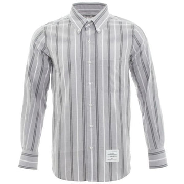 THOM BROWNE Madras Cotton Rib Stripe Arm Band Shirt 156476097 [P]