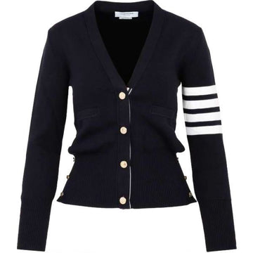 THOM BROWNE コットン4バー ミラノ クラシック Vネック カーディガン 153036735 [P]