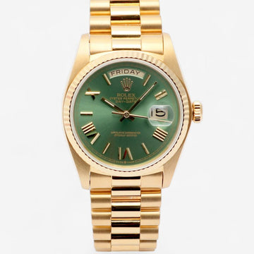 ROLEX Day-Date 36 Olivgrünes Zifferblatt Custom 18038 Herrengolduhr 1978 159539676 [P]