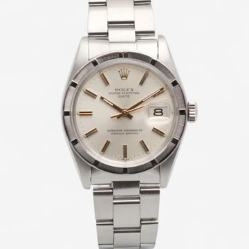ROLEX Oyster Perpetual Date 34 Herrenuhr Stahl 1501 mit goldenem Zifferblatt Vintage 1979 159539677 [P]