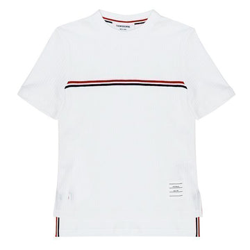 Thom Browne Women's High Twist Rib Stripe Short Sleeve T-Shirt 53166810 [P]