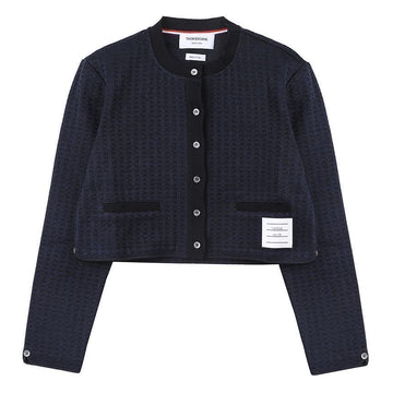 THOM BROWNE Karo Jacquard Cropped Cardigan 78968719 [P]