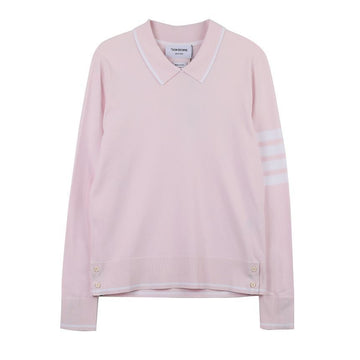 THOM BROWNE ビスコースジャージーティッピング女性ポロプルオーバーニット 94844934 [P]