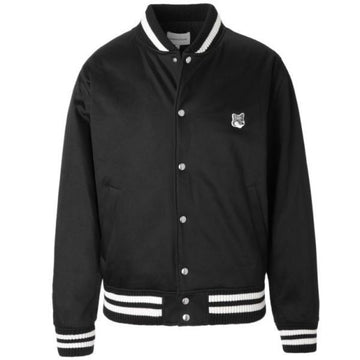 Maison Kitsune Teddy Blouson in Cotton Satin with Grey Fox Head Patch (LM02233WW0093-P199) 151461844 [P]