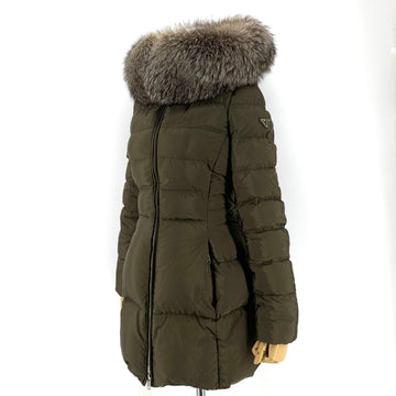 PRADA Lange Daunenjacke mit Dreieck-Logo und Fuchs-Pelz 159539890 [P]