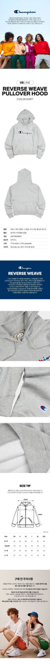 Champion Reverse Weave 3-Color Script Women's Hoodie Oxford Gray 118695458 [P]