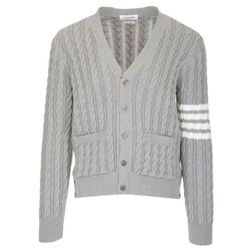 THOM BROWNE 24FW ダイヤゴナルケーブルカーディガン ライトグレー MKC396A Y3017 055 123042304 [P]