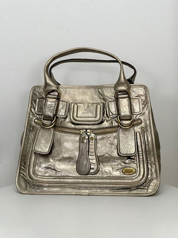 CHLOE ゴールドメタル ビッグ トートバッグ 3TCLB3223 140928562 [P]