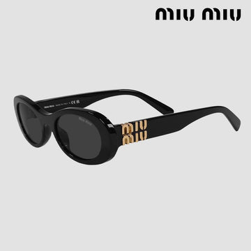 MIU MIU Glimps Sonnenbrille MU 06ZS 1AB5S0 Oval Schwarz 142727118 [P]