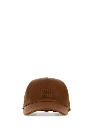 MIU MIU レザー ベースボール キャップ 5HC179 2BBL F098L 152206223 [P]