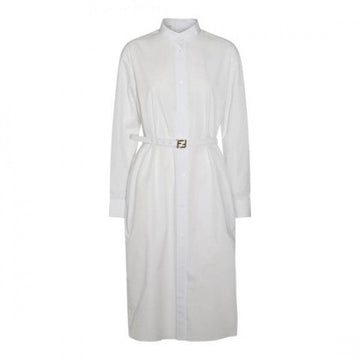 Fendi White Poplin Dress 152204509 [P]