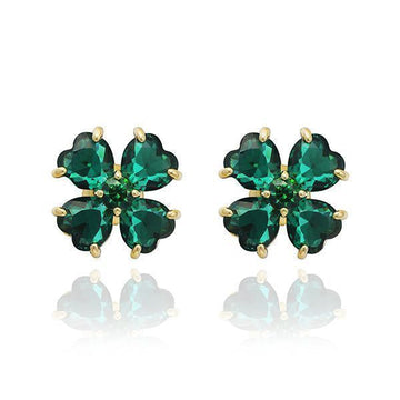 SWAROVSKI Ohrringe grün-goldene Clover Stud Damenohrringe 5666236 68489565 [P]