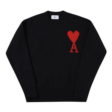 AMI Übergroße Herz Intarsien Wollstrickjacke BFUKS006 018 009 73358875 [P]