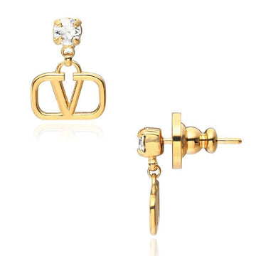 Valentino Garavani V Logo Crystal Drop Earrings 150543641 [P]