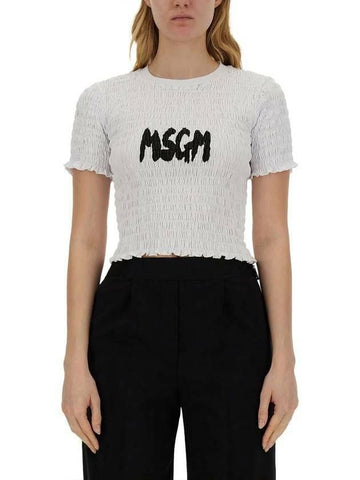 MSGM Cloud Logo Embossed T-Shirt 133040082 [P]