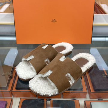 HERMES シェアリングサンダルスリッパ ブラウン 231920 159541603 [P]