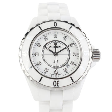 CHANEL H1628 Ceramic J12 33MM 12P Diamond Women's Watch 37559-1 159541613 [P]