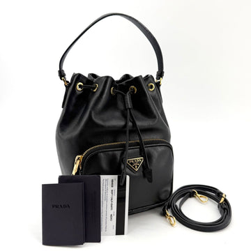 Prada Leather Bucket Bag with Triangle Logo 1BH038 159541691 [P]