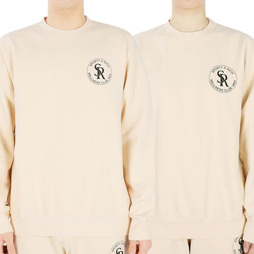 SPORTY & RICH Unisex Crewneck Sweatshirt (Creme/Schwarz) 54759436 [P]