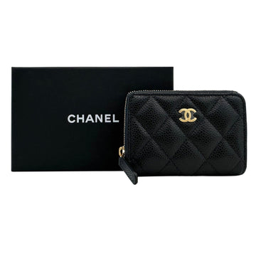 CHANEL Klassische Reißverschluss-Kartenbörse Caviar Gold AP0216 159541792 [P]