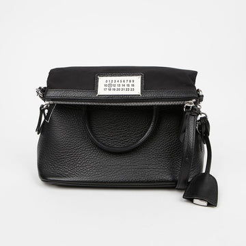MAISON MARGIELA 5AC ミニ ショルダーバッグ グレインレザー トップハンドル ブラック 159348201 [P]