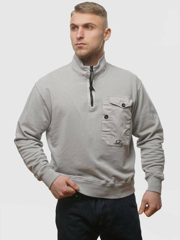 CP COMPANY コットンフリース ミックス ジッパー スウェットシャツ ハーフジップ メンズ 16CMSS249A 110039M 913 133021936 [P]