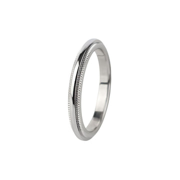 TIFFANY & CO PT950 プラチナ ミルグレイン リング 2MM 6号 37571-1 159543375 [P]